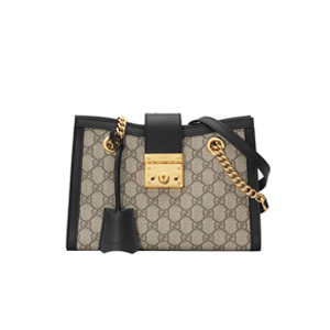 [스페셜오더]GUCCI-498156 9769 구찌 패드락 GG 수프림 캔버스 블랙 숄더 백