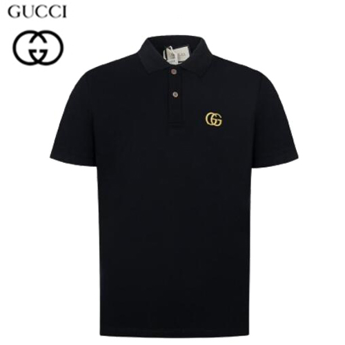 GUCCI-06019 구찌 블랙 GG 아플리케 장식 폴로 티셔츠 남성용