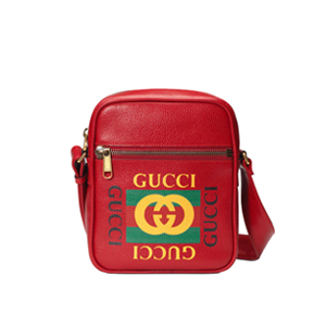 [스페셜오더]GUCCI-523591 6461 구찌 레드 가죽 구찌 프린트 메신저 백