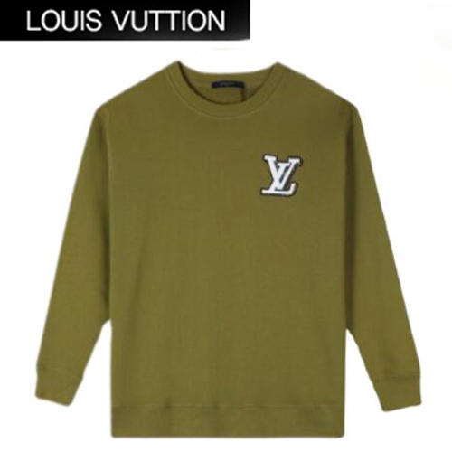 LOUIS VUITTON-07299 루이비통 카키 아플리케 장식 스웨트셔츠 남여공용