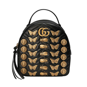 [스페셜오더]GUCCI-476671 1000 구찌 GG Marmont 퀼트 가죽 애니멀 스터드 백팩 블랙