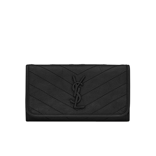 [스페셜오더]SAINT LAURENT-583552 생 로랑 블랙 빈티지 송아지 가죽 니키 라지 월릿